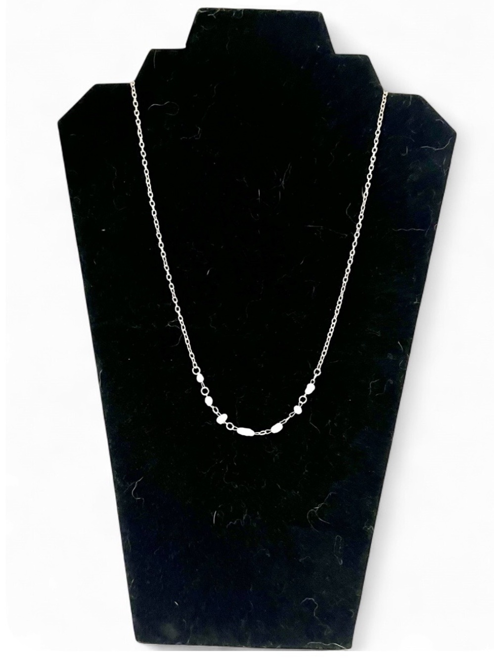 Handmade Dainty 925 Silver Plated Chain Necklace with Freshwater Rice Pearl
